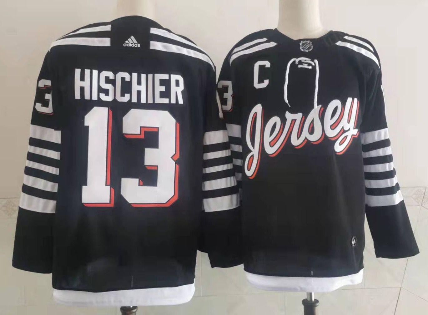 Men New Jersey Devils #13 Hischier Blue New 2022 Adidas NHL Jersey->new jersey devils->NHL Jersey
